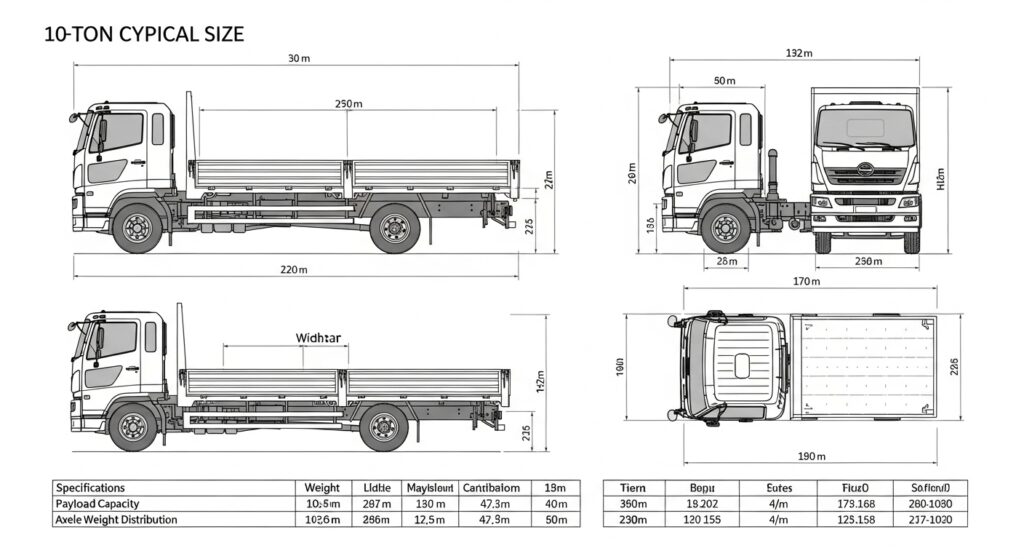 10 Ton Truck Dimensions UAE – Standard Sizes & Local Specifications 3 10 Ton Truck Dimensions UAE